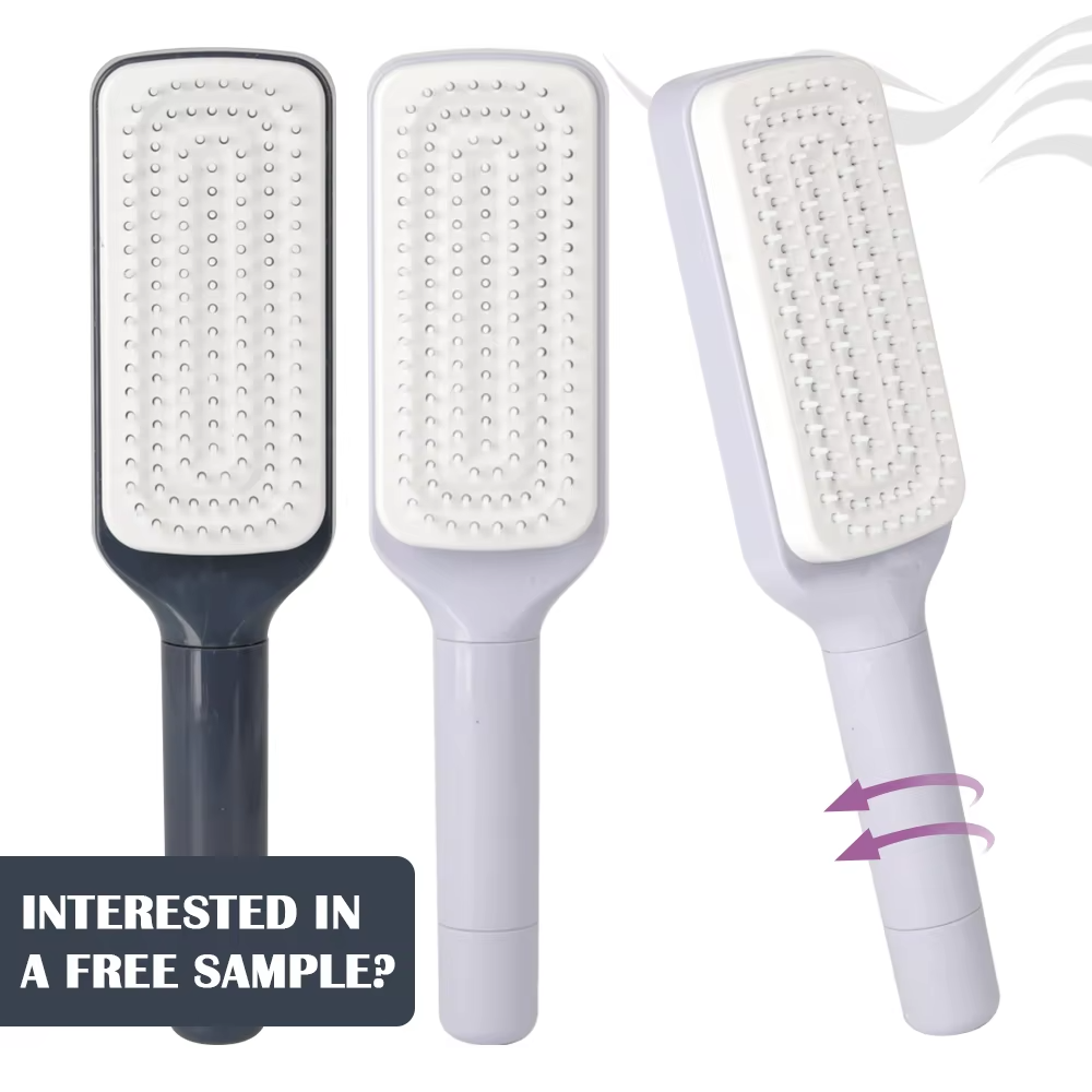 Rotating lifting comb, one-button cleaning, retractable massage comb