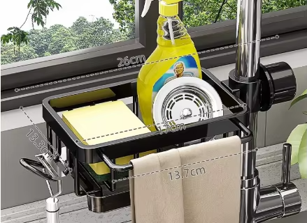 Cheeroll Faucet Storage Rack, Metal Sink Storage Rack with Fixed Bracket®