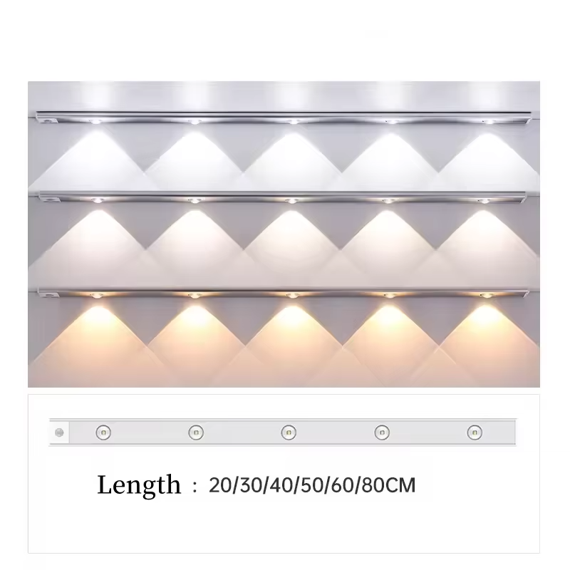 LED New Rechargeable Human Body Sensing Light Hill Ripple Atmosphere Light Cabinet Light