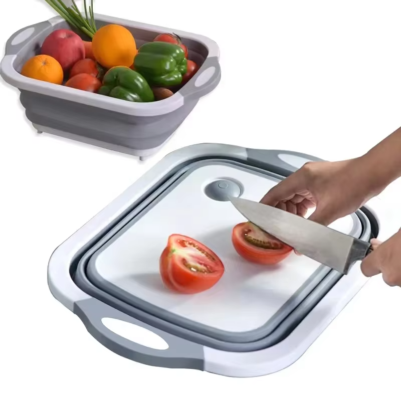 Kevin Foldable Cutting Board Household Folding Wash Basin Portable Sink Foot Bucket Washbasin Basin Silicone Cutting Board