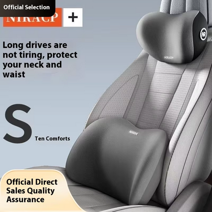 Car headrest and waist support set
