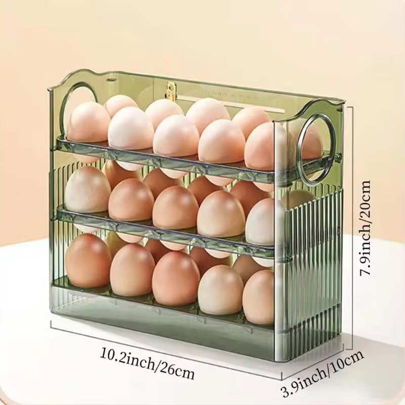 Fresh-Keeper PET Plastic Egg Storage Box Injection-Technics Refrigerator Organizer Food Container Kitchen Storage Tray Dispenser