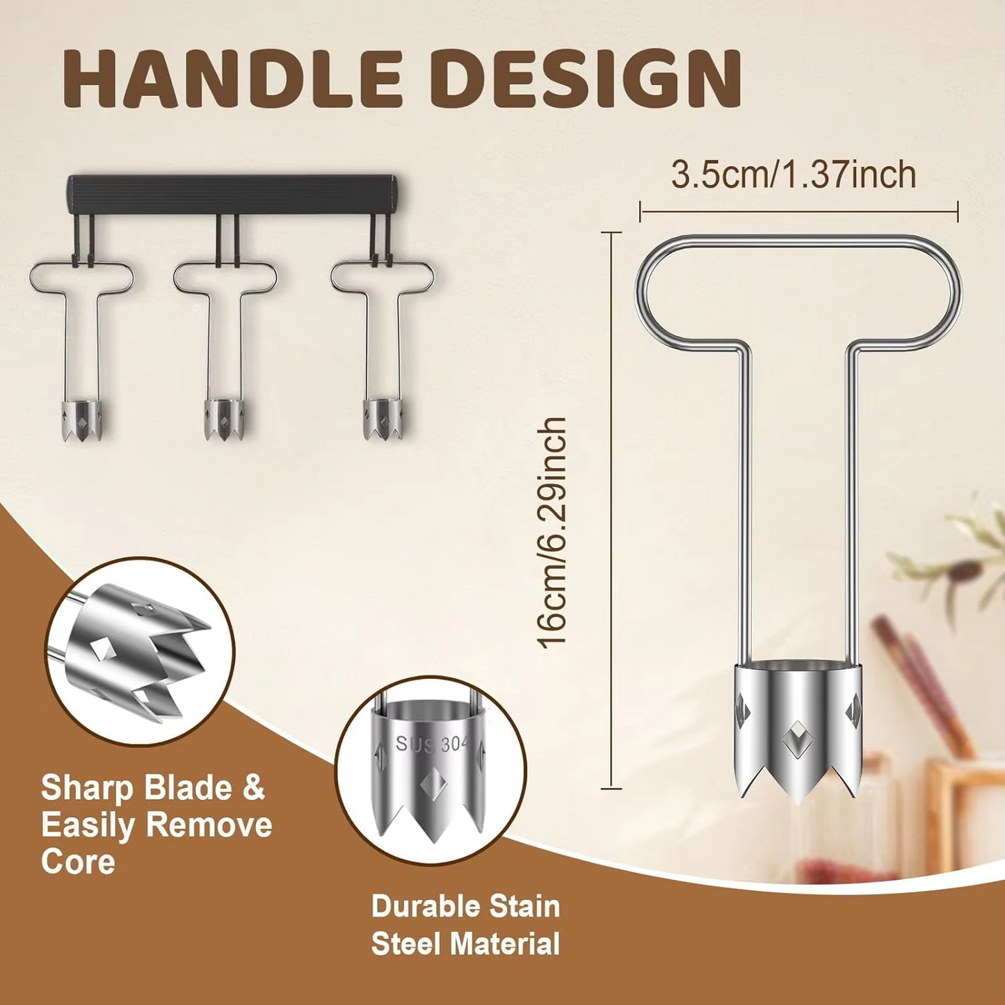 Fruit and vegetable core removal tool