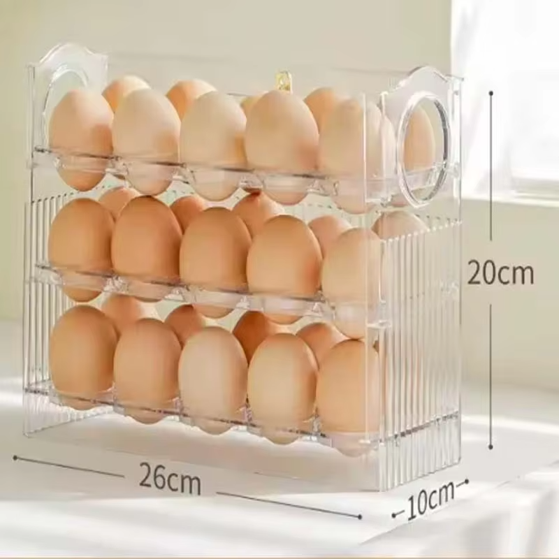 Fresh-Keeper PET Plastic Egg Storage Box Injection-Technics Refrigerator Organizer Food Container Kitchen Storage Tray Dispenser