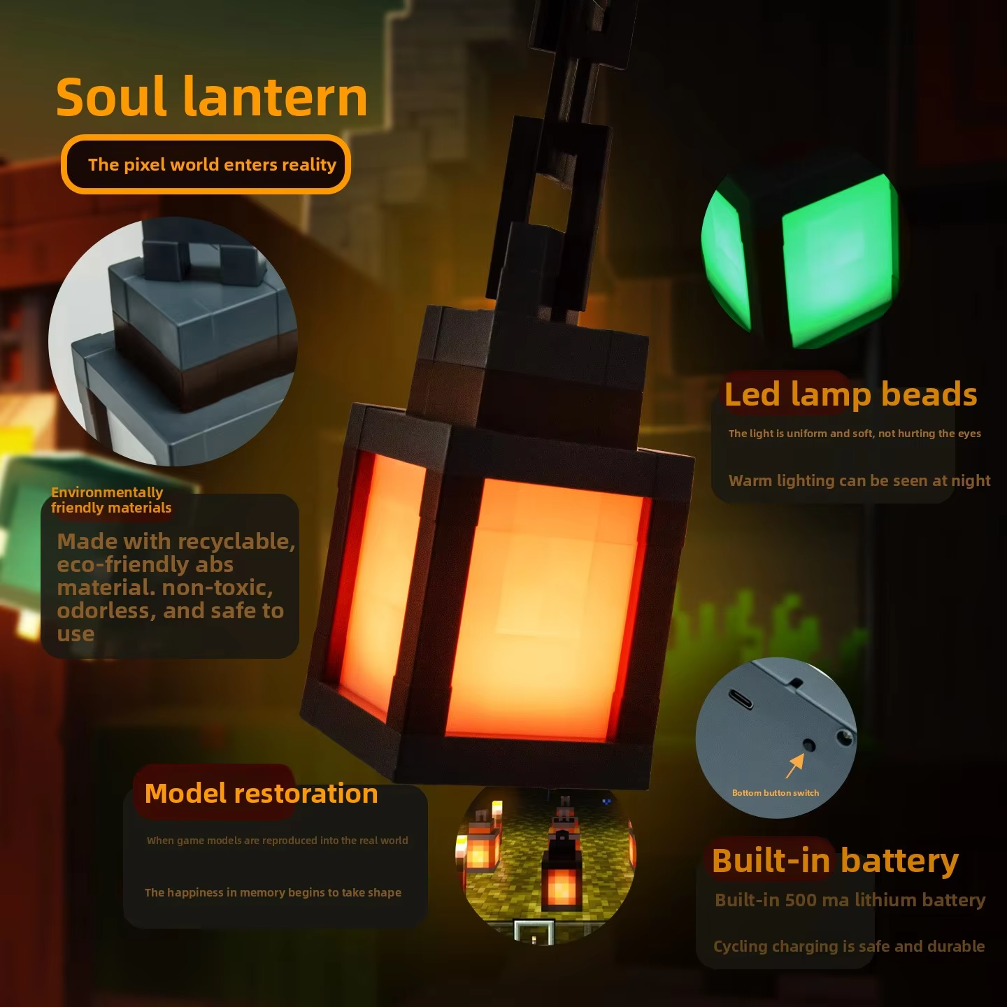 Cheeroll Minecraft LED Lantern Night Light®