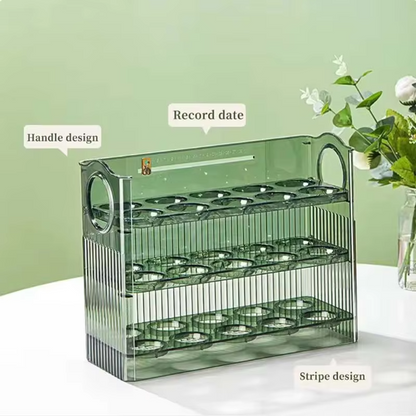 Fresh-Keeper PET Plastic Egg Storage Box Injection-Technics Refrigerator Organizer Food Container Kitchen Storage Tray Dispenser
