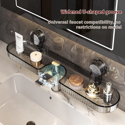 Popular transparent suction cup wall-mounted faucet storage rack