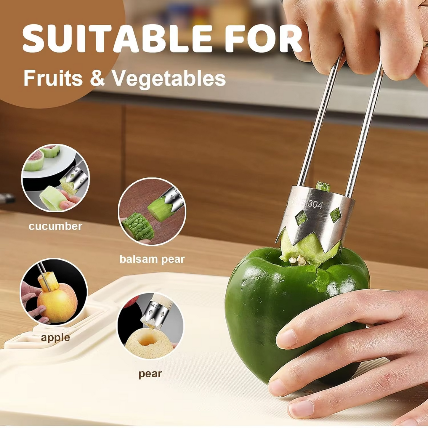 Fruit and vegetable core removal tool