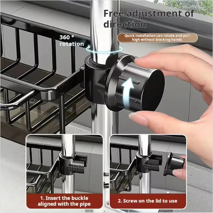 Cheeroll Faucet Storage Rack, Metal Sink Storage Rack with Fixed Bracket®
