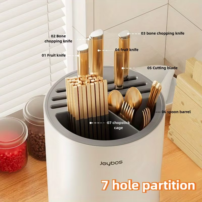 JOYBOS 360-degree rotating silicone kitchen countertop utensil storage rack