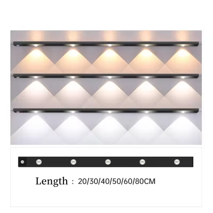 LED New Rechargeable Human Body Sensing Light Hill Ripple Atmosphere Light Cabinet Light