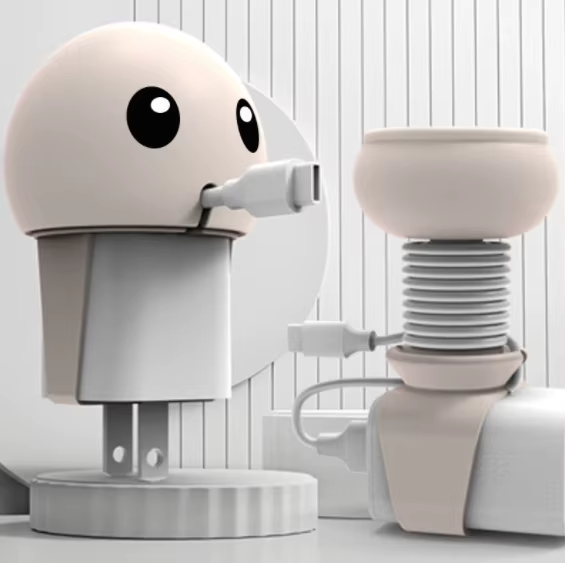 Cartoon Creative Desktop Organizer - Portable Charging Cable Protector and Wire Management Case for Tangle-Free Storage