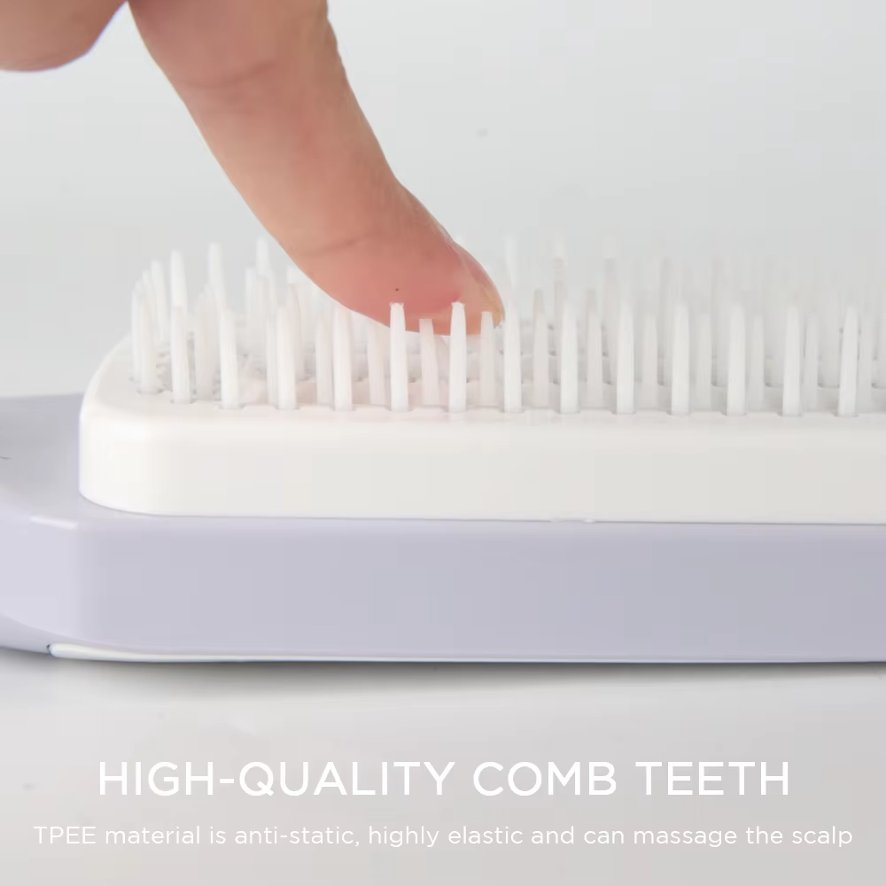 Rotating lifting comb, one-button cleaning, retractable massage comb