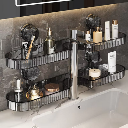 Popular transparent suction cup wall-mounted faucet storage rack