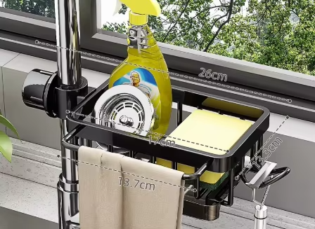 Cheeroll Faucet Storage Rack, Metal Sink Storage Rack with Fixed Bracket®