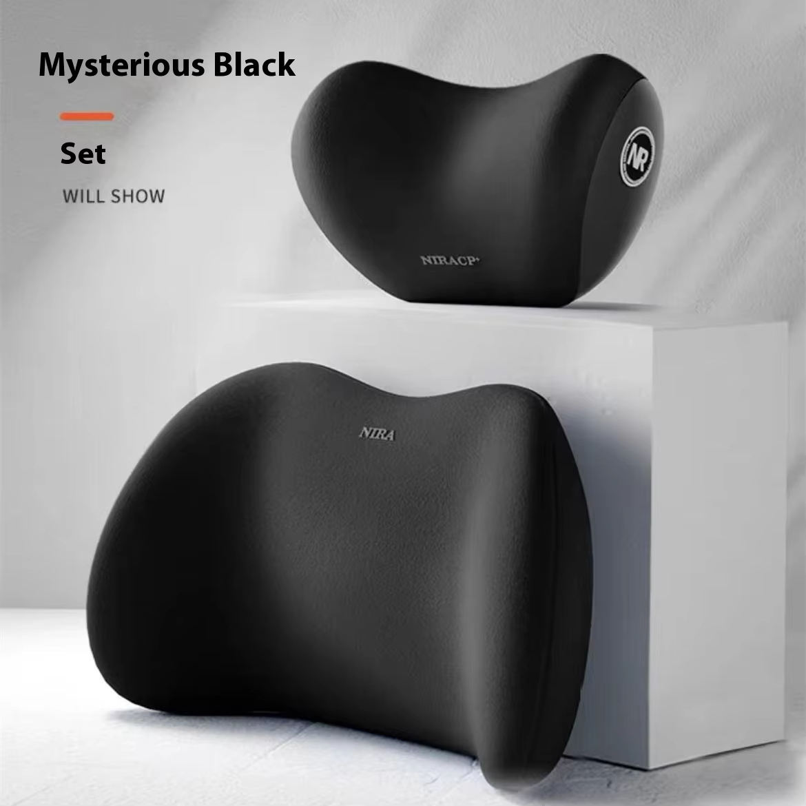 Car headrest and waist support set