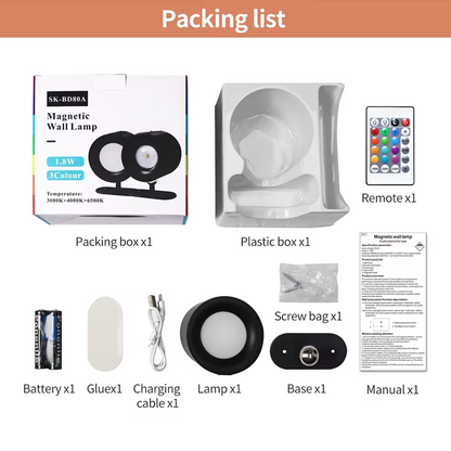 Cheeroll 360° Rotating LED Wireless Charging Magnetic Wall Lamp®