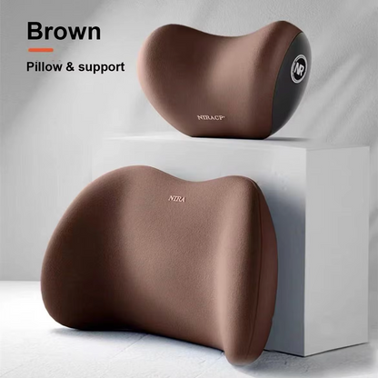 Car headrest and waist support set