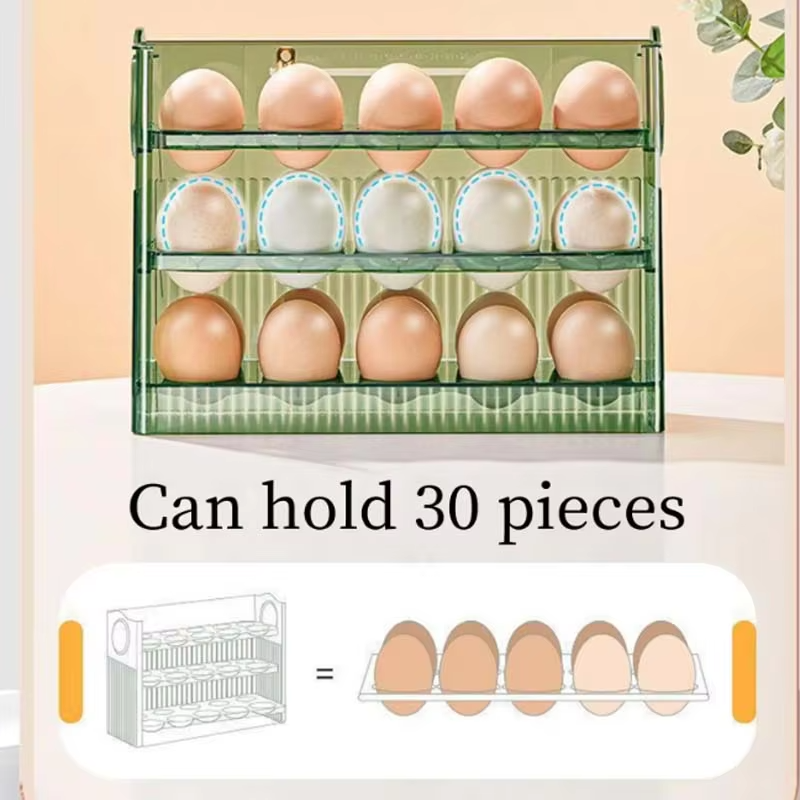 Fresh-Keeper PET Plastic Egg Storage Box Injection-Technics Refrigerator Organizer Food Container Kitchen Storage Tray Dispenser