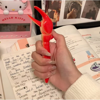 Crab clip gel ballpoint pen push type bullet type 0.5