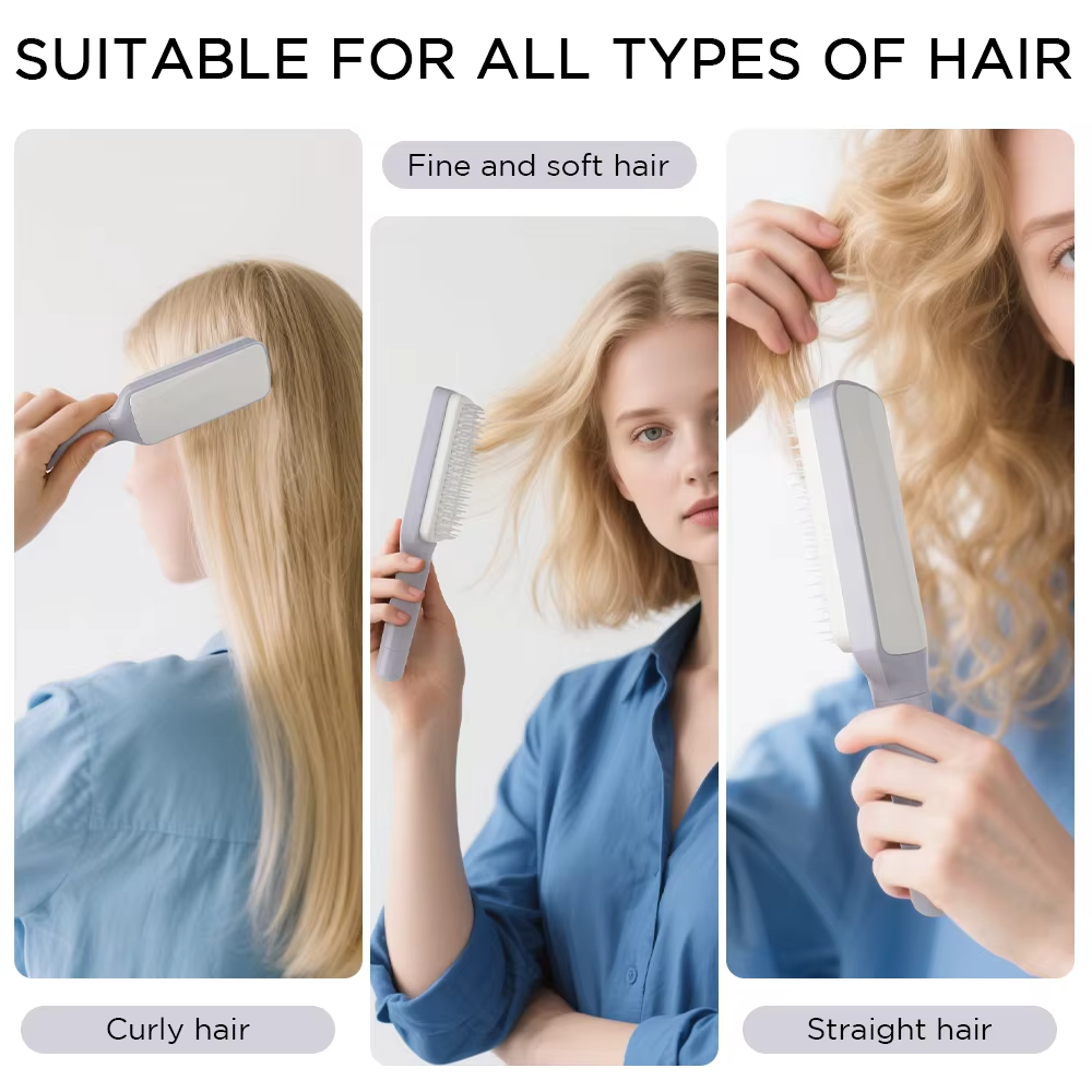 Rotating lifting comb, one-button cleaning, retractable massage comb