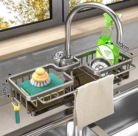 Cheeroll Faucet Storage Rack, Metal Sink Storage Rack with Fixed Bracket®