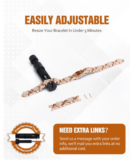 Diystar Copper Bracelets for Women. Pure Copper Magnetic Bracelet with 38oo Gauss Effective Magnets