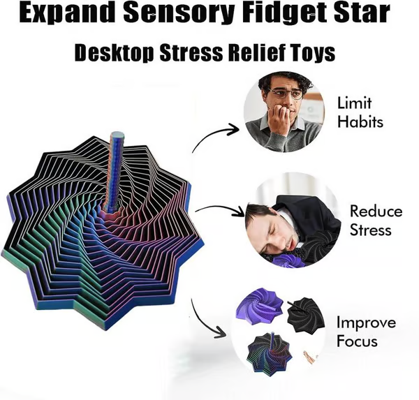 🔥3D Printed Expanded Sensory Fidget Star